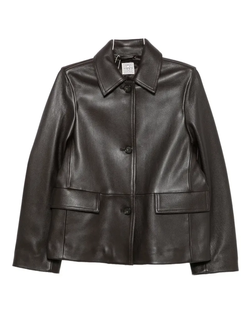 Totême Lederjacke mit Kragen - Braun Braun
