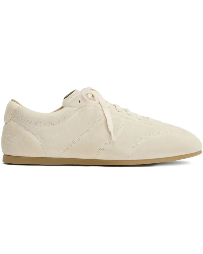 Christophe Lemaire Gesteppte Sneakers aus Wildleder - Nude Nude