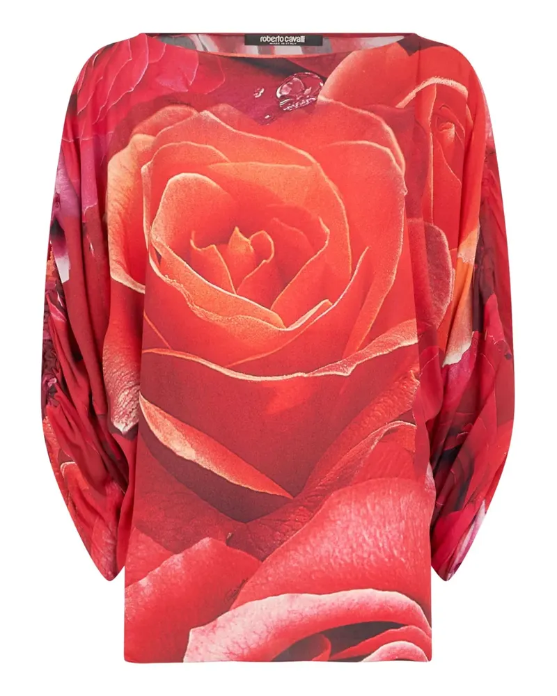Roberto Cavalli Bluse mit Rosen-Print - Rot Rot