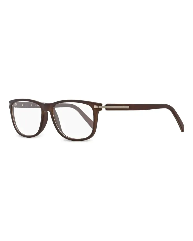 Ermenegildo Zegna Runde Brille mit Metallverzierung - Braun Braun
