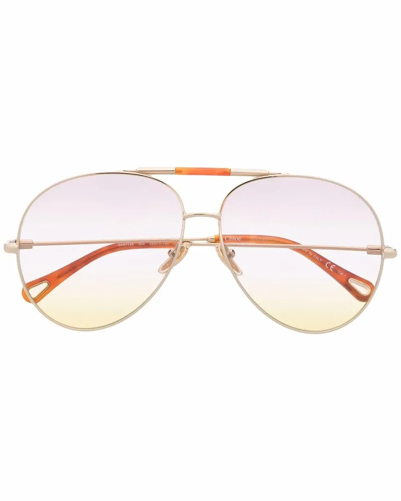 Chloé Pilotenbrille mit Farbverlauf - Gold Gold