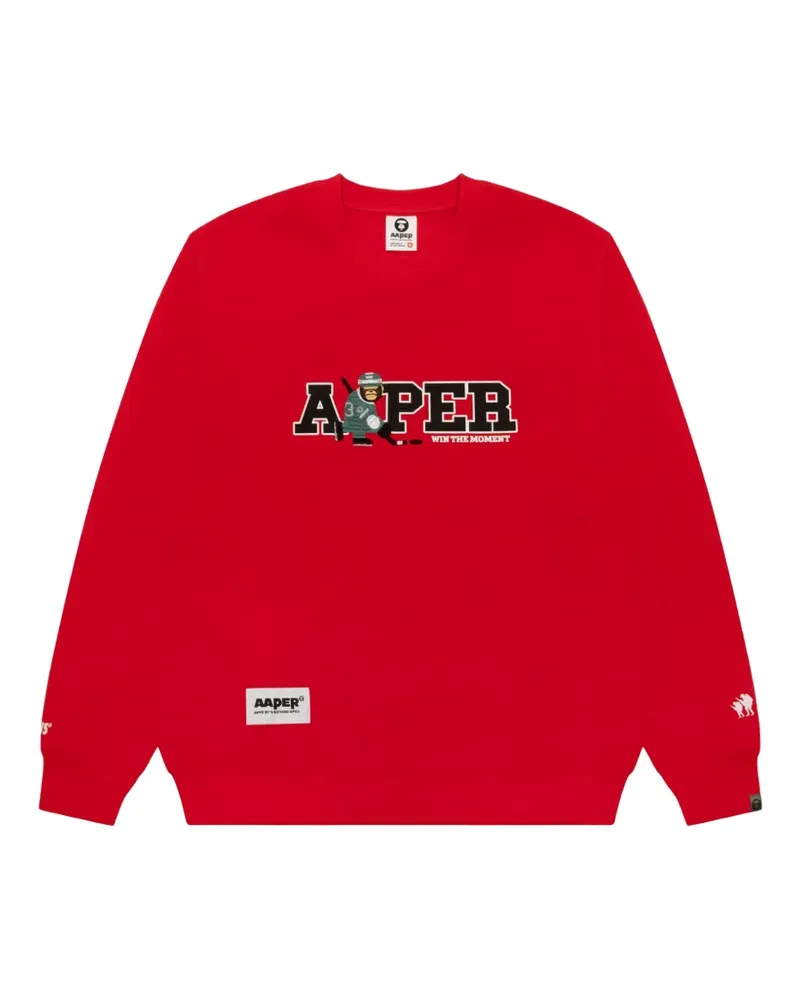 BAPE Aaper Pullover mit grafischem Print - Rot Rot