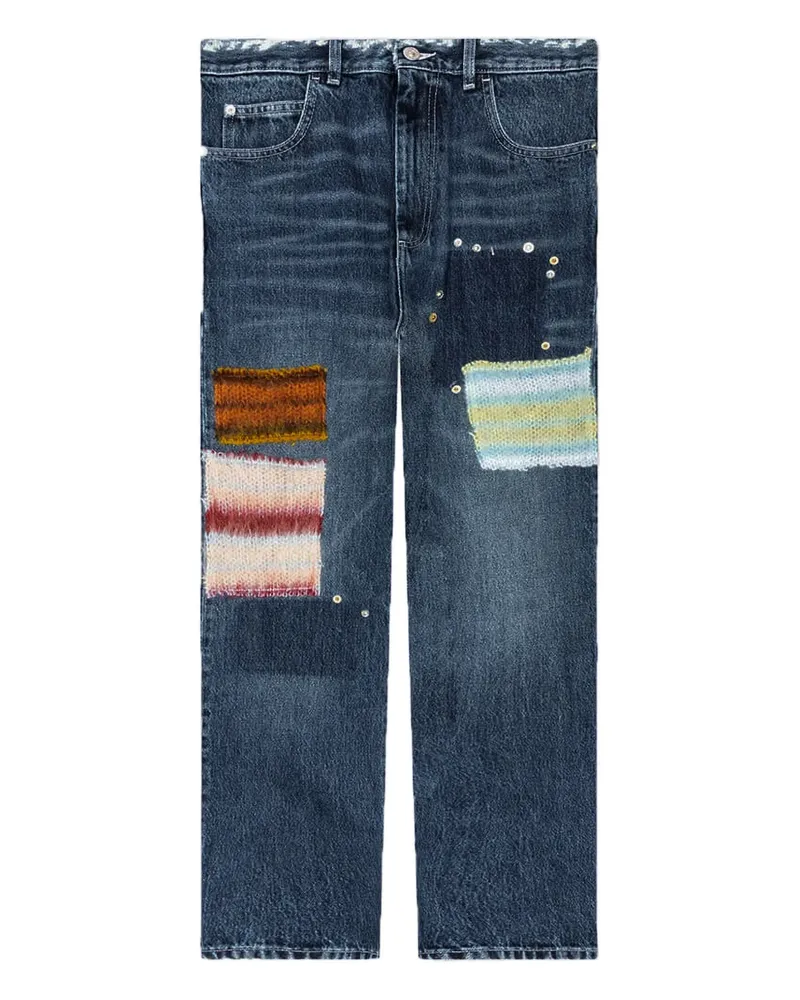 Marni Jeans mit Logo-Patch - Blau Blau