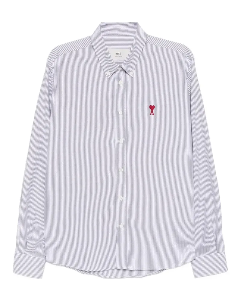 AMI Paris Gestreiftes Ami de Coeur Hemd - Blau Blau