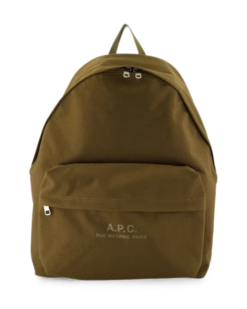 A.P.C. Backstage logo-print backpack - Grün Grün