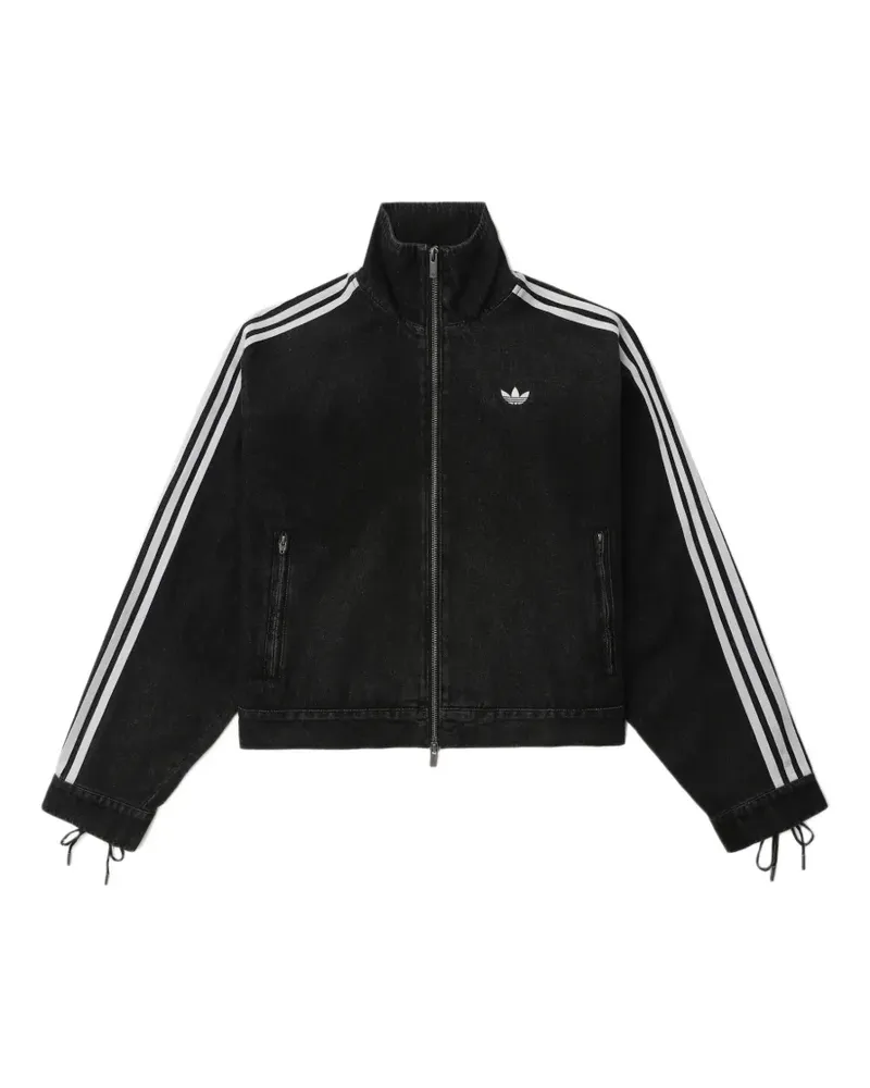 adidas 3-Stripes lace-up denim jacket - Schwarz Schwarz