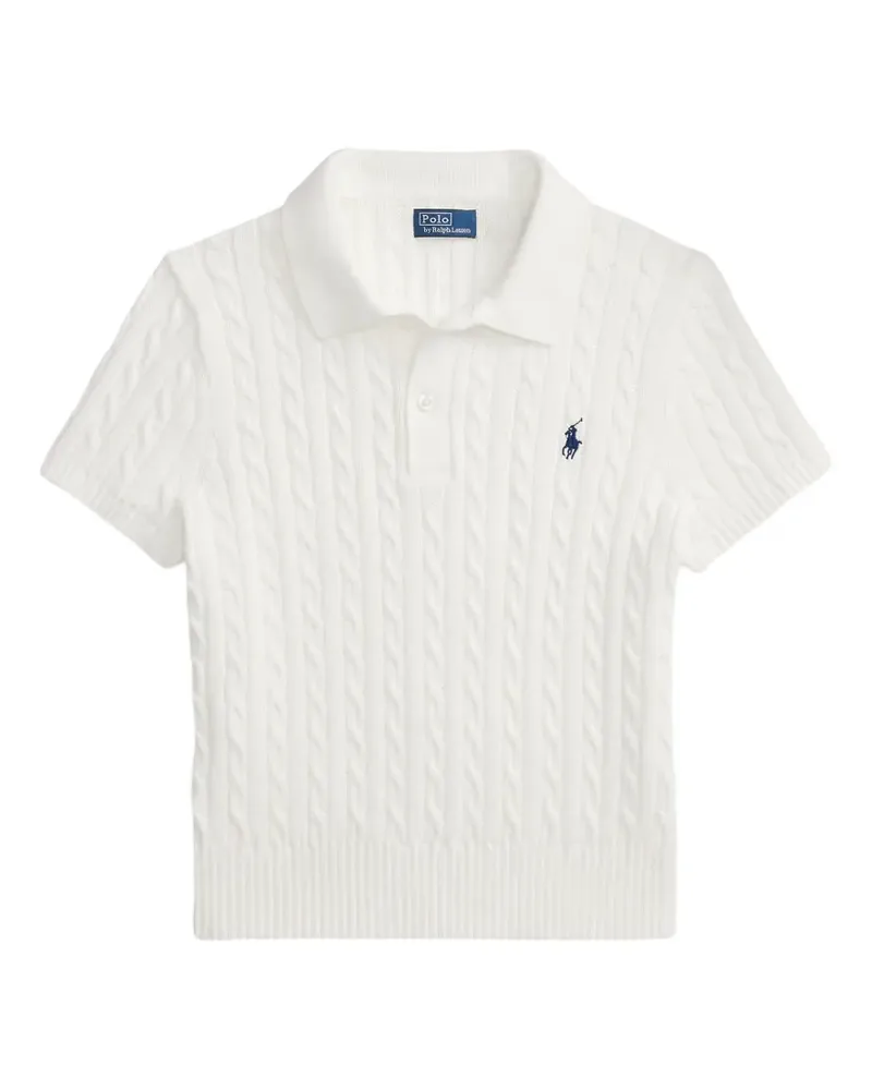 Ralph Lauren Cropped-Poloshirt mit Zopfmuster - Weiß Weiß