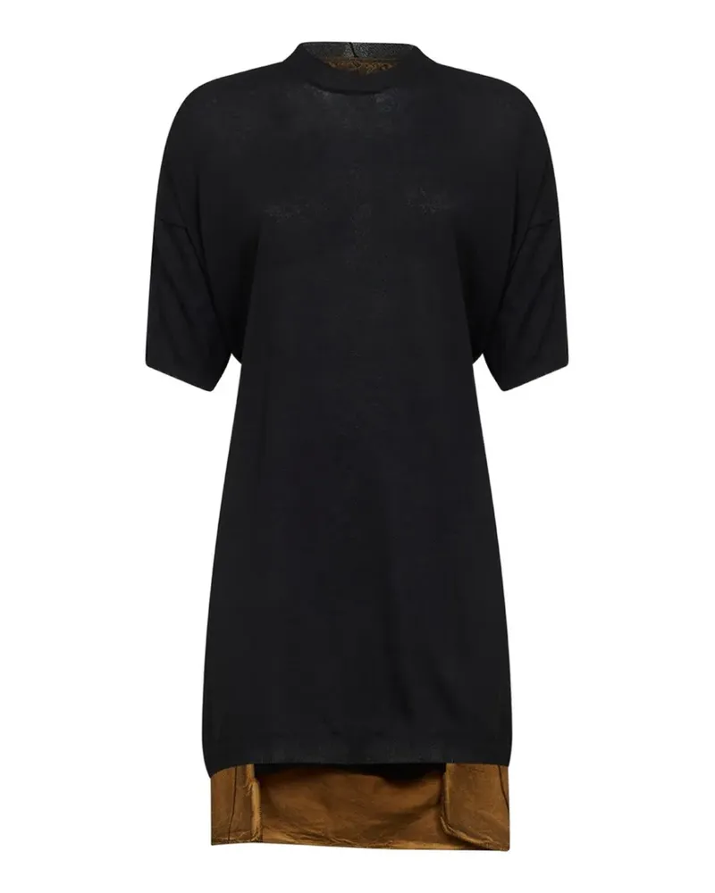 Uma Wang Geripptes Minikleid mit Rückeneinsatz - Schwarz Schwarz