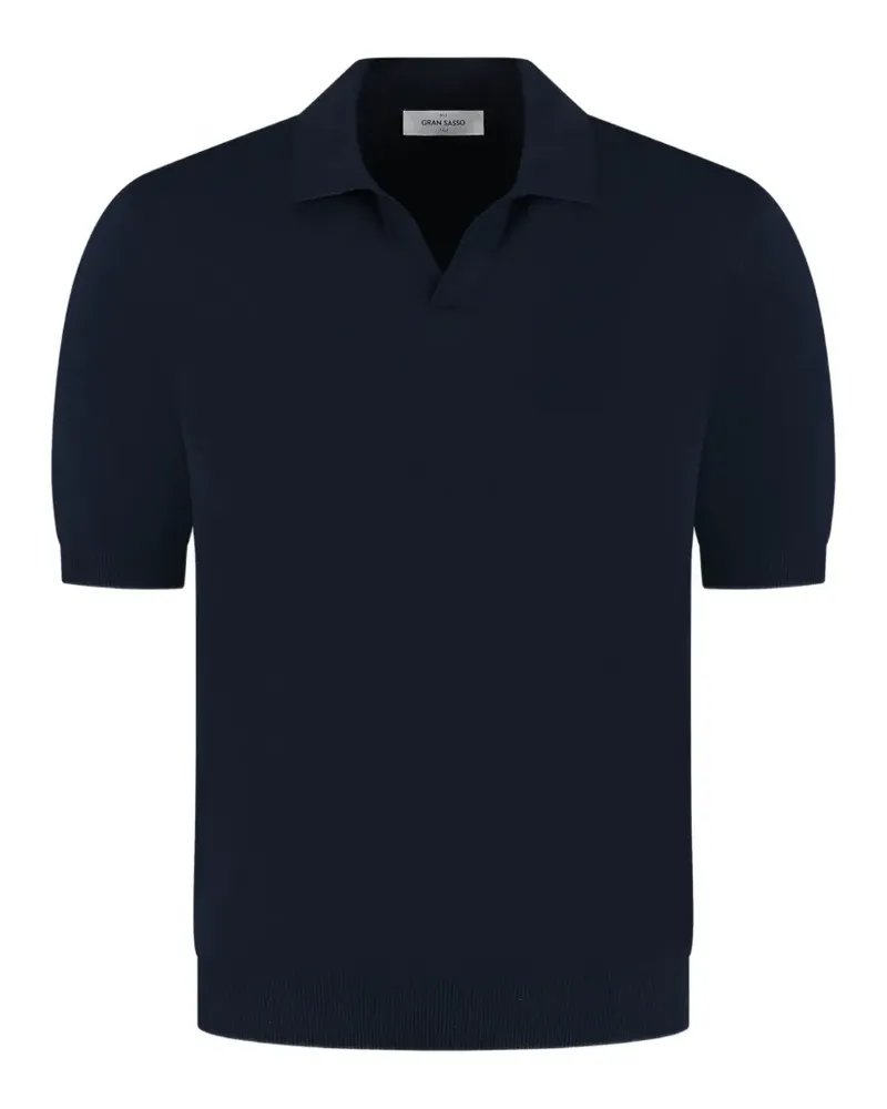 Gran Sasso T-Shirt mit Poloshirtkragen - Blau Blau