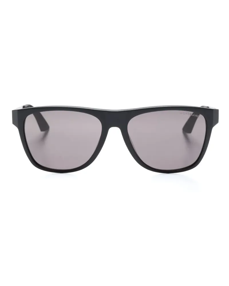 Montblanc Sonnenbrille mit D-Gestell - Schwarz Schwarz