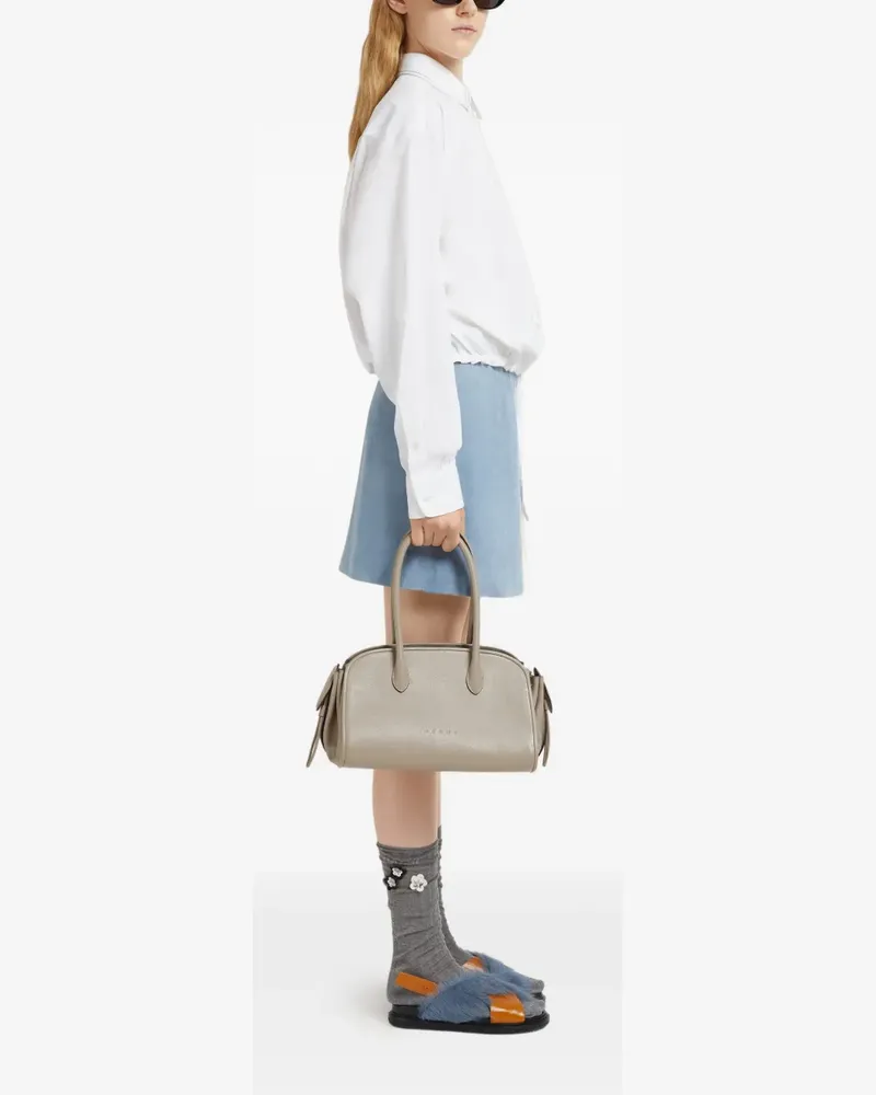 Marni Tulipea Tote Bag aus Leder - Grau Grau