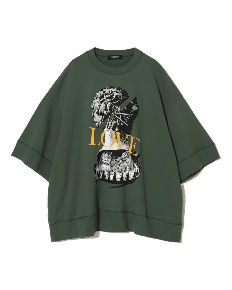 Undercover Love Statue graphic-print T-shirt - Grün Grün