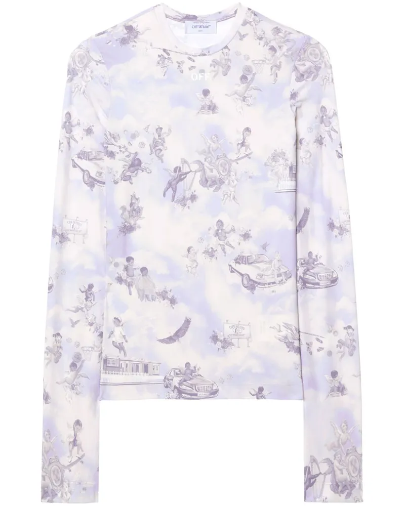 OFF-WHITE T-Shirt mit grafischem Print - Violett Violett