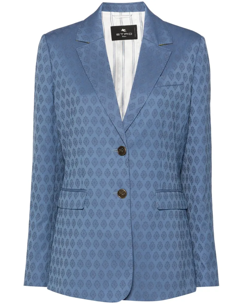 Etro Blazer mit Jacquardmuster Blau