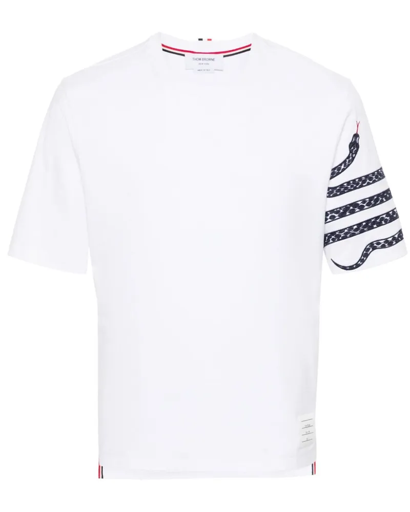 Thom Browne T-Shirt mit Schlangenstickerei - Weiß Weiß