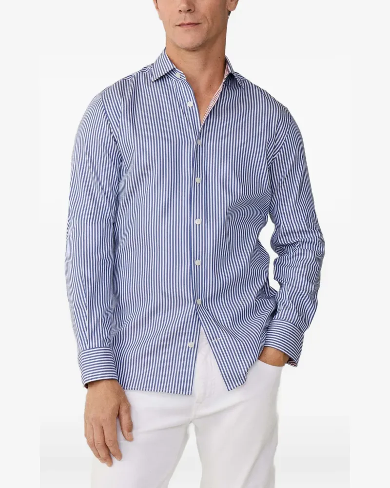 Hackett Klassisches Hemd mit Bengal-Streifen - Blau Blau