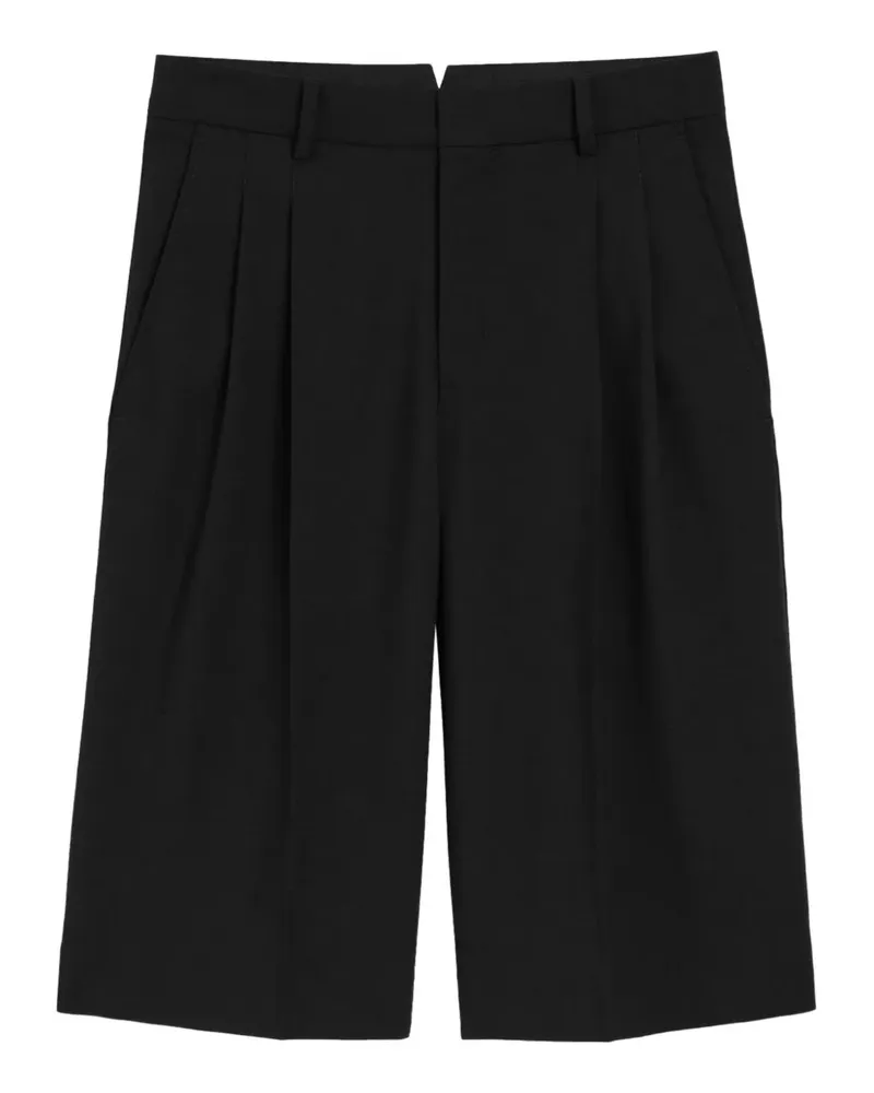 AMI Paris Weite Bermudas mit Bundfalten - Schwarz Schwarz