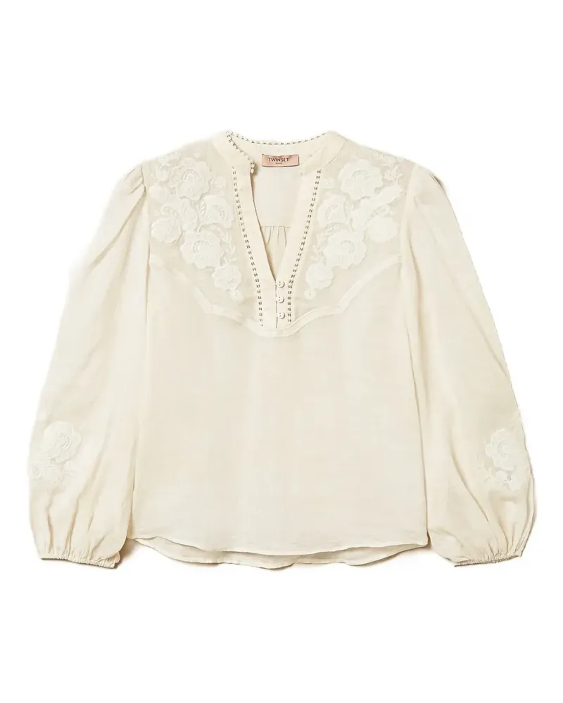 Twin-Set Bluse mit Stickerei - Nude Nude