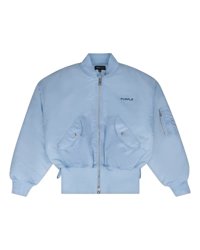 PURPLE BRAND Wordmark bomber jacket - Blau Blau
