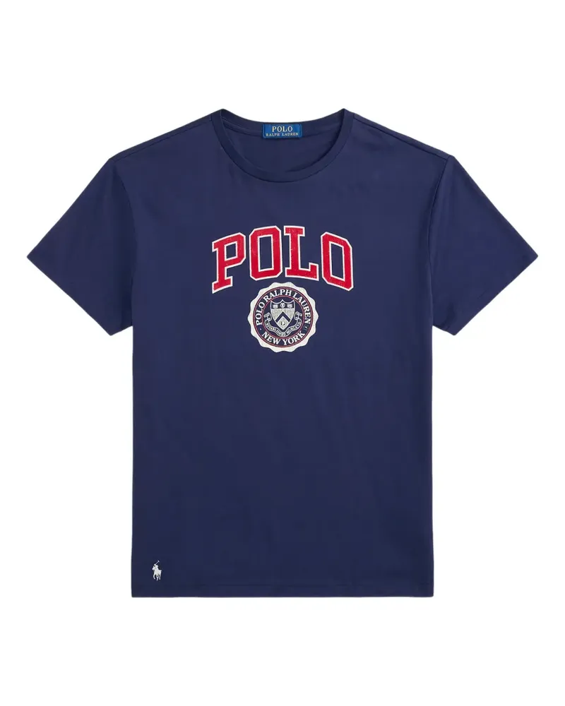 Ralph Lauren Beflocktes T-Shirt mit Logo-Print - Blau Blau