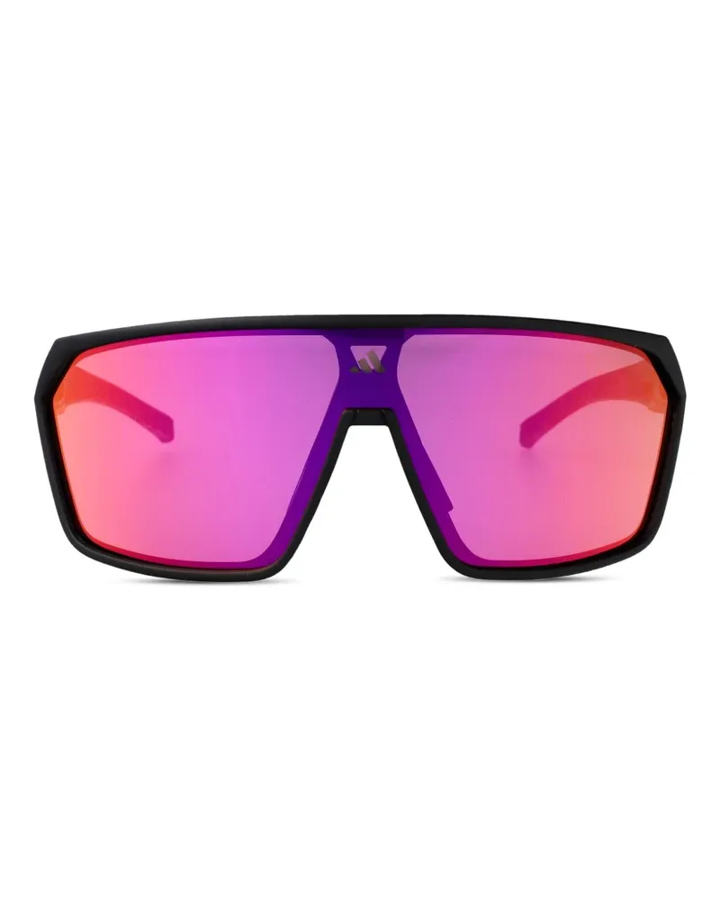 adidas Sonnenbrille mit Shield-Gestell - Schwarz Schwarz