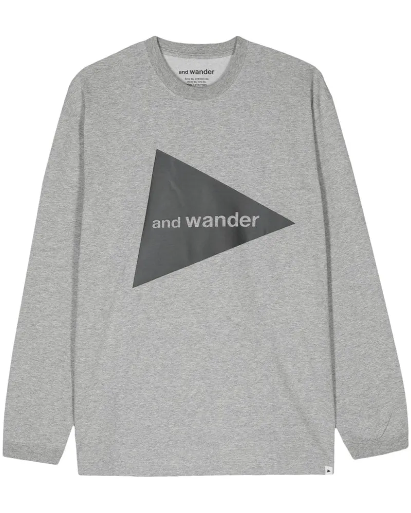 and wander T-Shirt mit Logo-Print Grau