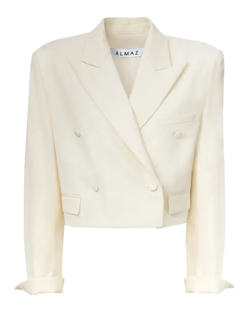 ALMAZ double-breasted cropped blazer - Nude Nude