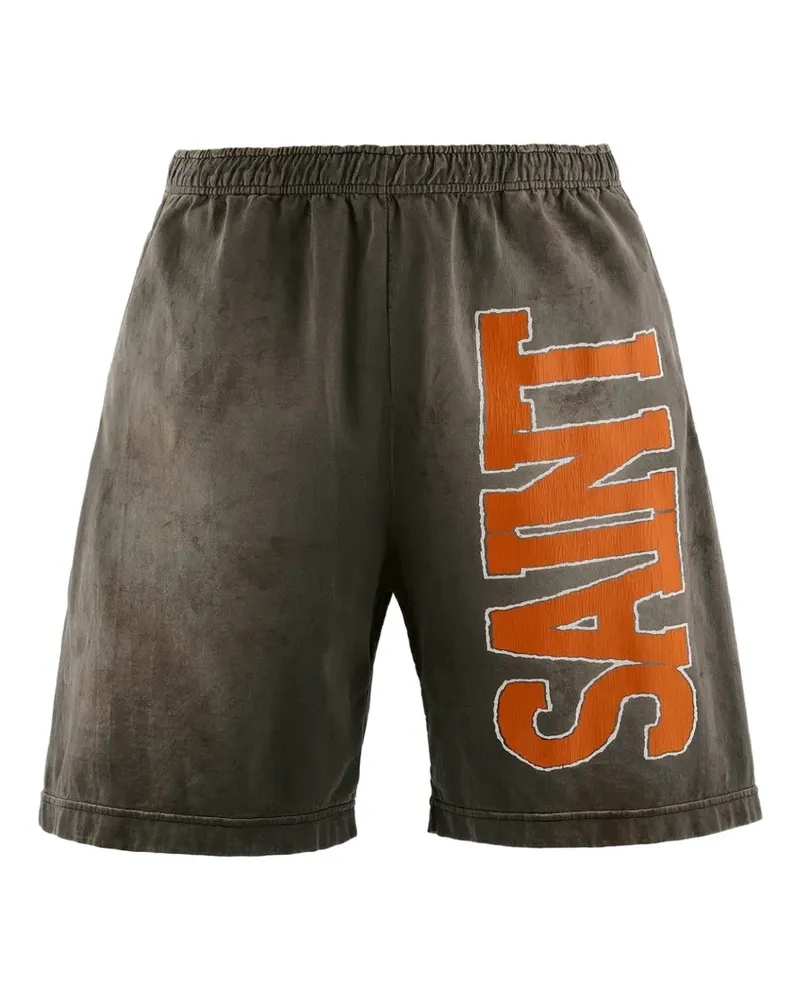 SAINT MXXXXXX logo-print track shorts - Grau Grau