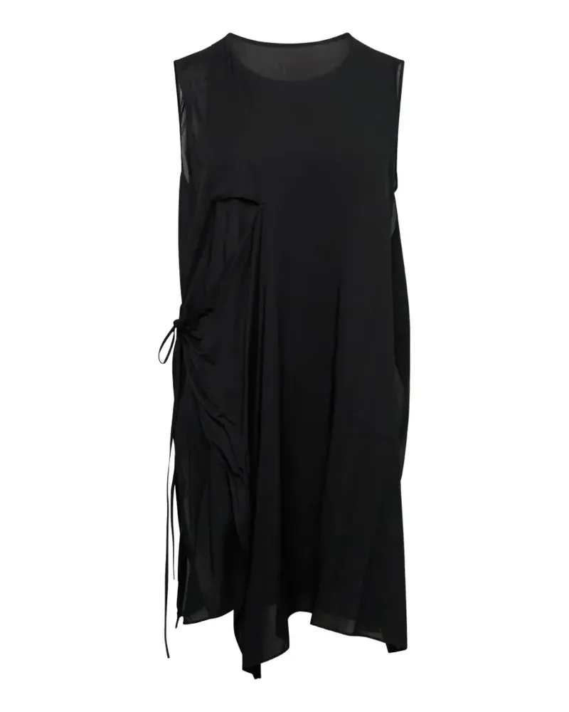 Yohji Yamamoto double-layer top - Schwarz Schwarz
