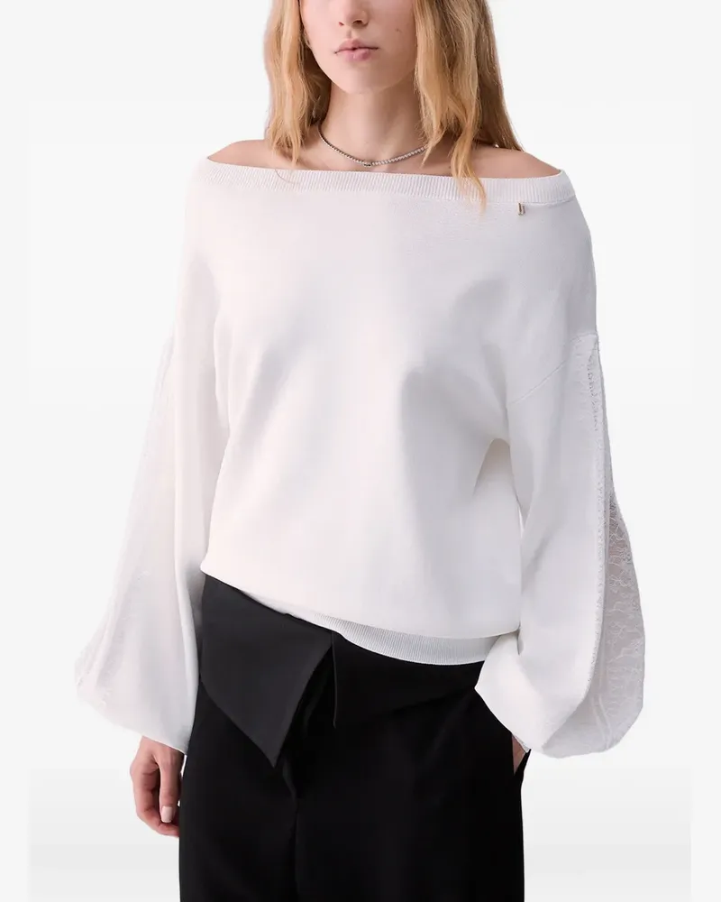 Liu Jo sweater with lace inserts - Weiß Weiß