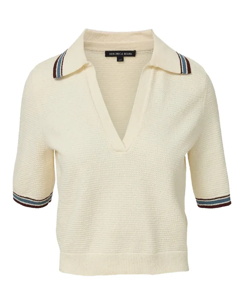 Veronica Beard Quinelle T-Shirt mit gestreiftem Besatz - Nude Nude