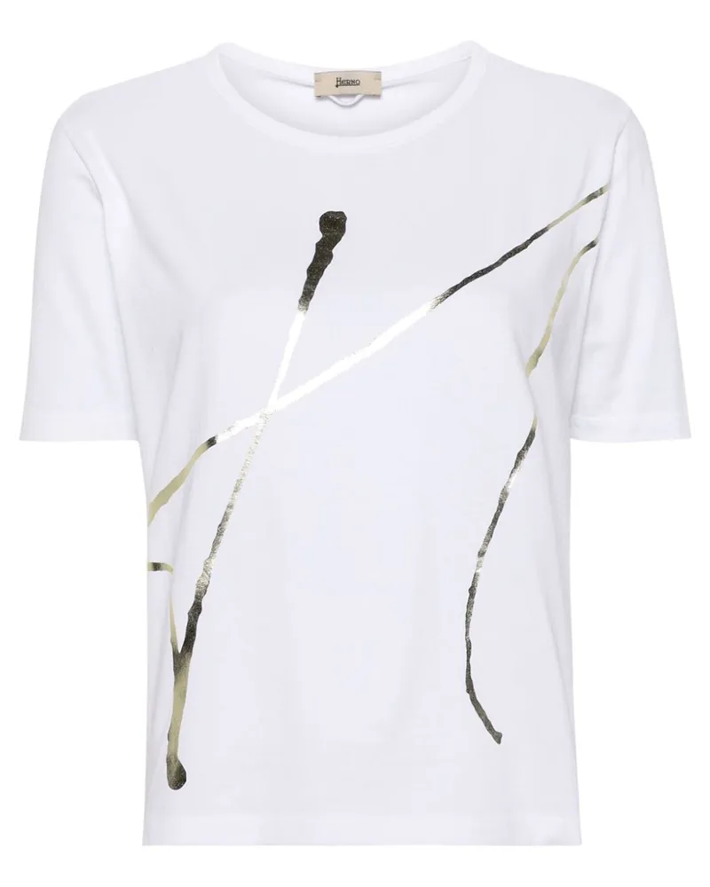 Herno T-Shirt mit Logo-Print - Weiß Weiß