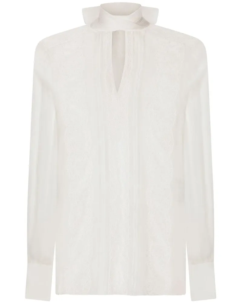 Dolce & Gabbana Chantilly Bluse aus Spitze - Weiß Weiß
