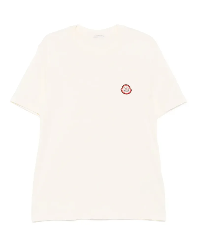 Moncler T-Shirt mit Logo-Patch - Nude Nude