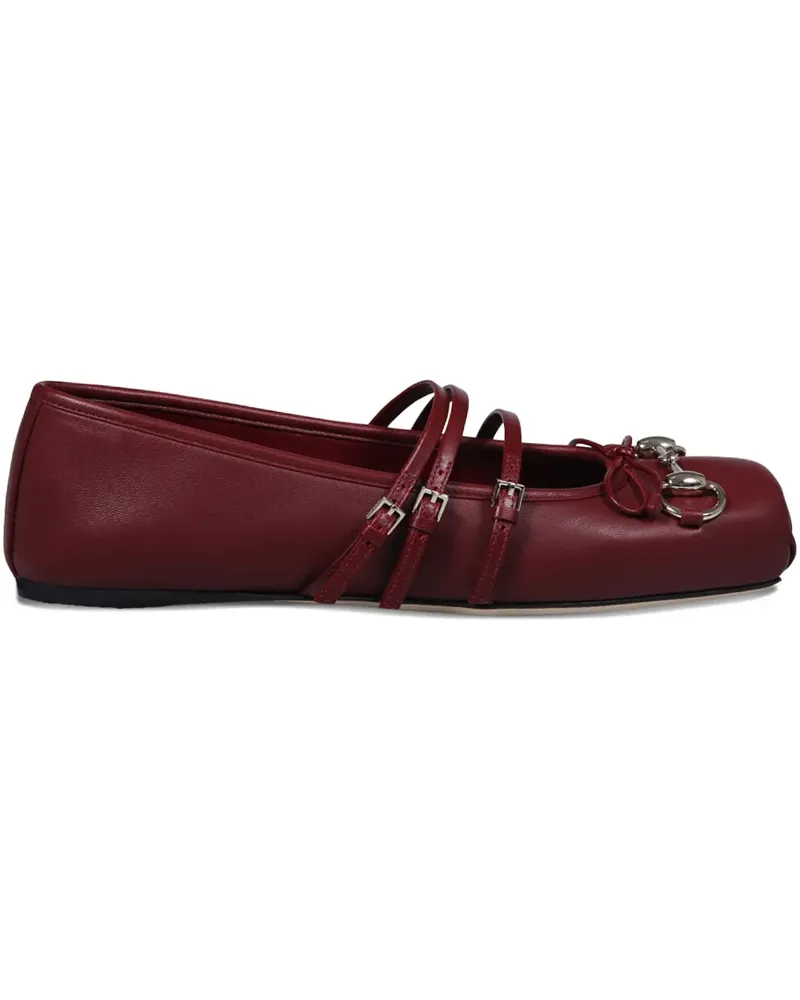 Gucci Horsebit Ballerinas mit Schleifendetail - Rot Rot