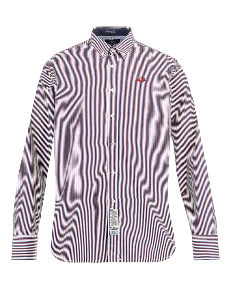 La Martina Gestreiftes Rodolfo Hemd - Weiß Weiß