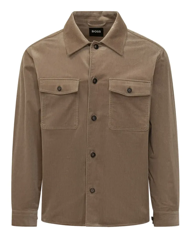 HUGO BOSS relaxed-fit blazer in micro-pattern stretch cotton - Nude Nude
