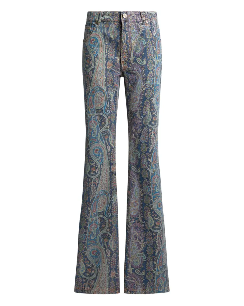 Etro floral paisley-motif flared jeans - Blau Blau
