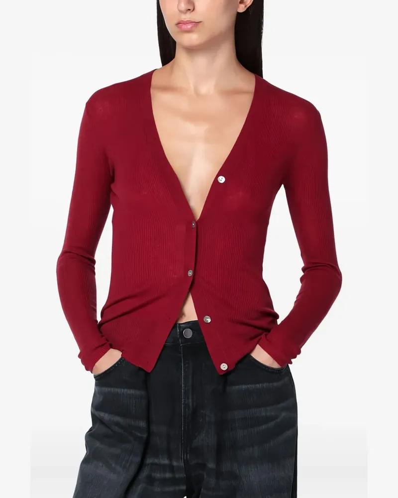 6397 Cardigan mit V-Ausschnitt - Rot Rot