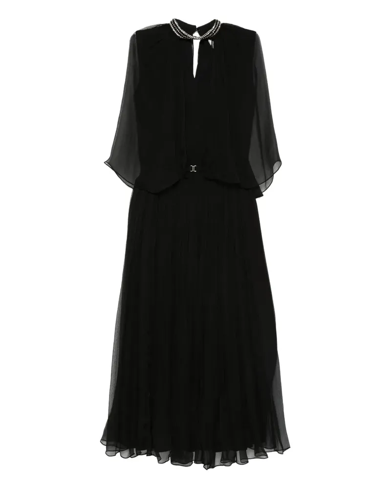 NISSA Kristallverziertes Kleid mit Falten - Schwarz Schwarz