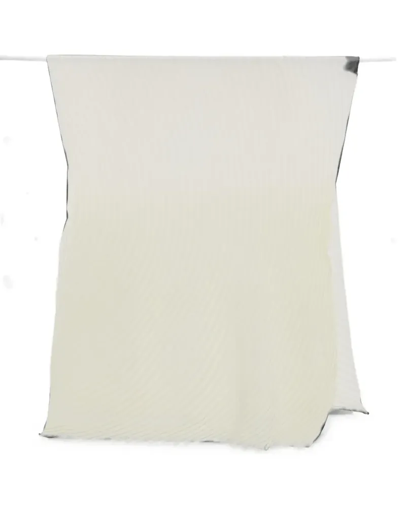 Issey Miyake pleated frayed scarf - Nude Nude