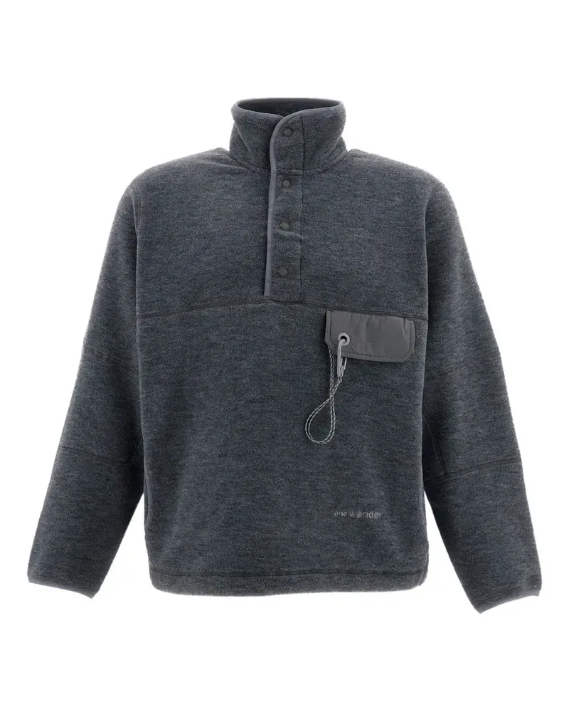 and wander fleece-knit panelled sweatshirt - Grau Grau