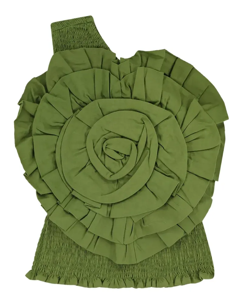 FARM Rio ruffled one-shoulder top - Grün Grün