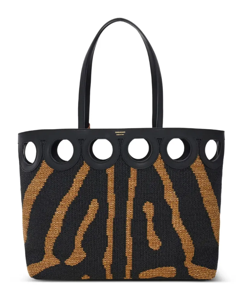 Ferragamo Gancini Tote Bag (L) - Schwarz Schwarz