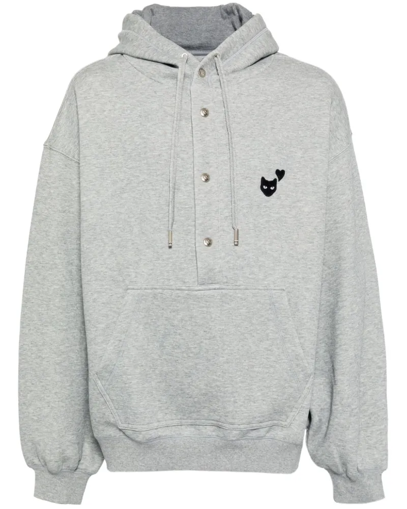 SONGZIO Love Panther Hoodie mit Druckknöpfen - Grau Grau