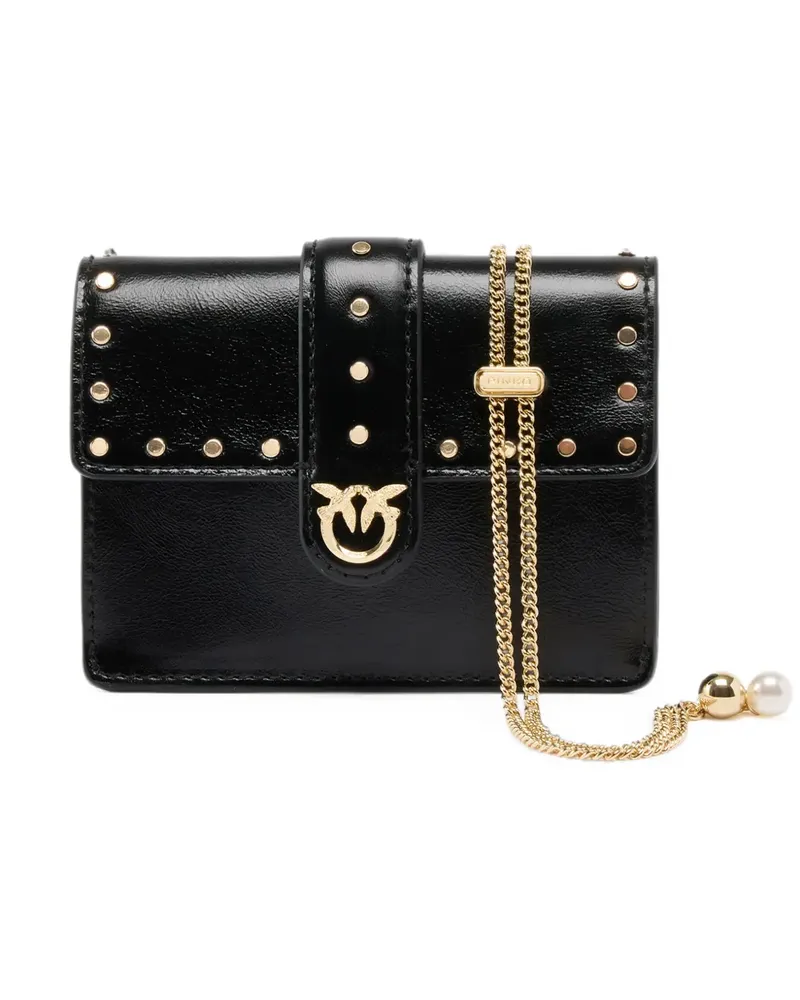 Pinko Mini Love Birds Tasche mit Nieten - Schwarz Schwarz