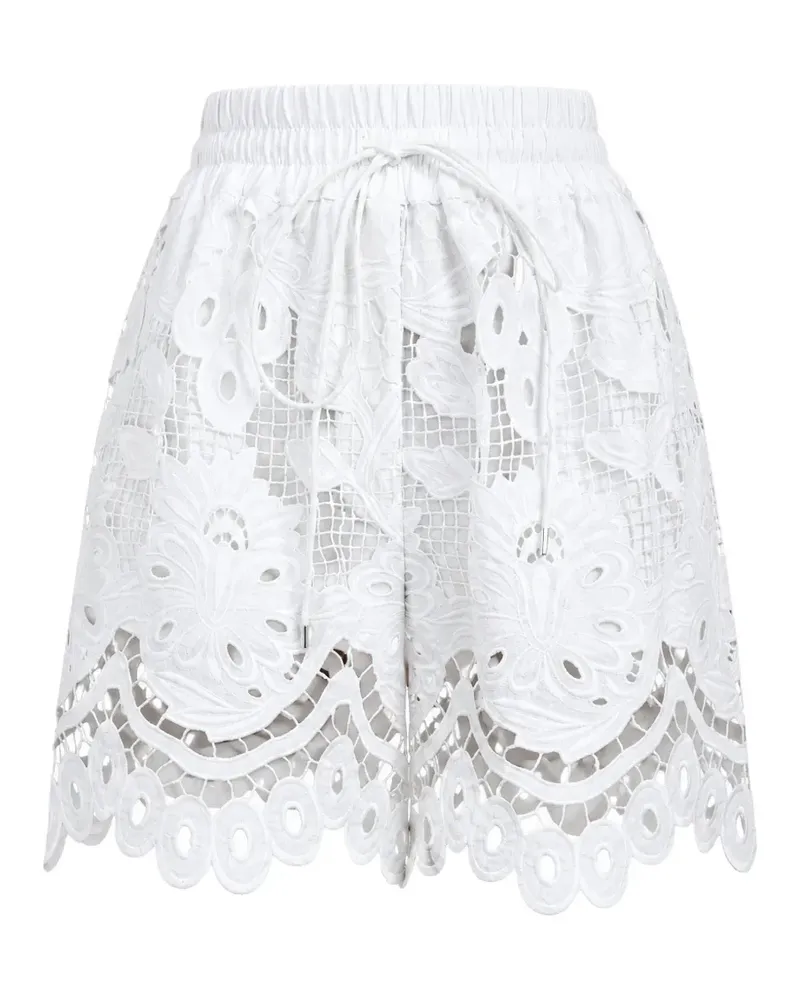 Dolce & Gabbana Shorts aus Blumenspitze mit Cut-Out - Weiß Weiß