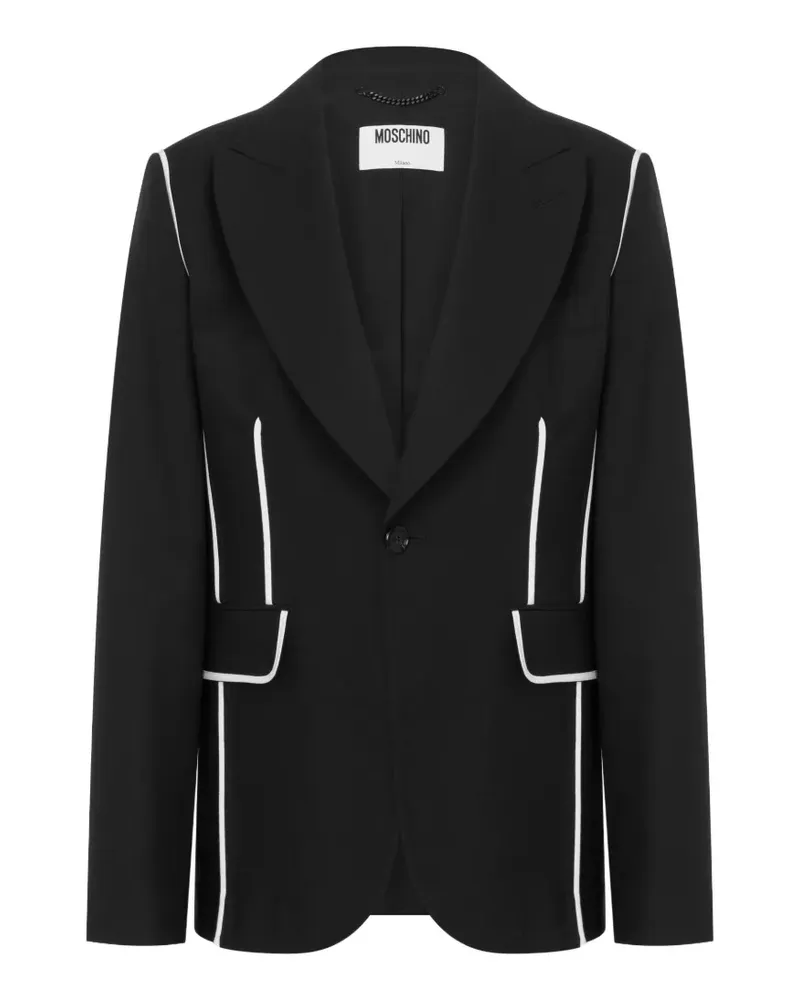 Moschino Paspeljacke mit Falten am Rücken - Schwarz Schwarz
