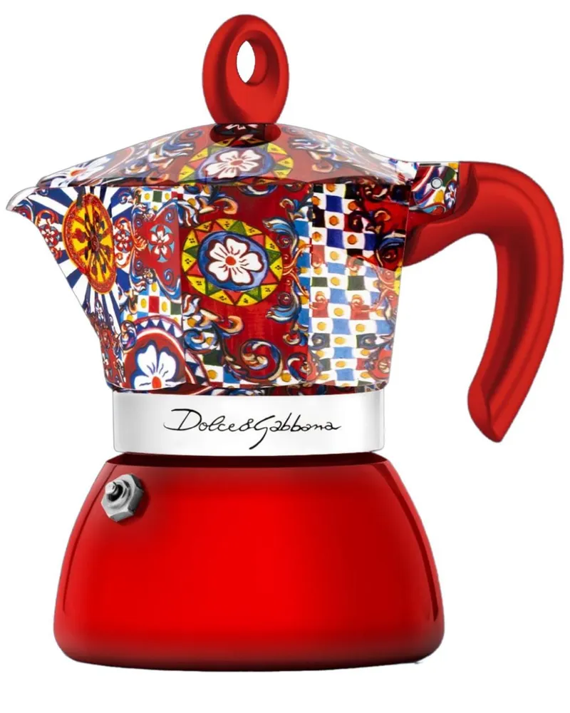 Dolce & Gabbana x Bialetti Moka Induction Kaffeekocher 2 Tassen - Rot Rot
