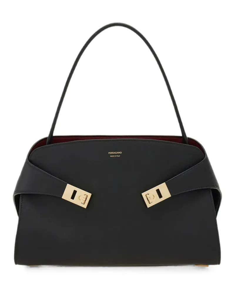 Ferragamo Hug Tote Bag mit Haken und Ösen - Schwarz Schwarz